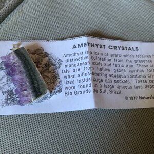 NEW! Vintage 1970's Amethyst Crystal Raw Gemstone Pendant Silver